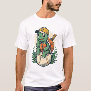 Baseball-Schildkröte Vintage-Gravur Grafikdesign_1 T-Shirt