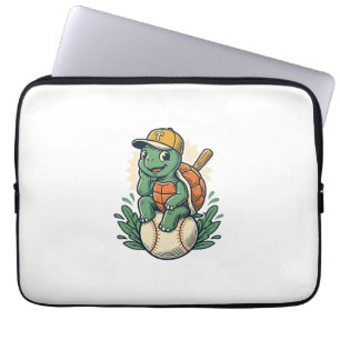 Baseball-Schildkröte Vintage-Stich Grafikdesign_1 Laptopschutzhülle