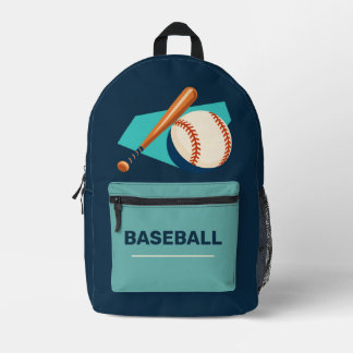 Baseball-Schläger und Ball Navy Teal Rucksack