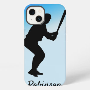 Baseball-Schlagmann Blau Personalisiert iPhone Hülle