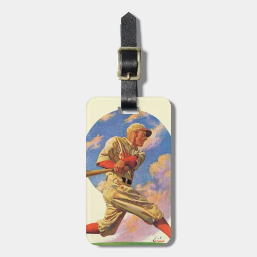 Baseball-Schlagmann Gepäckanhänger (Vorderseite vertikal)