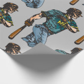 Baseball-Schlagmann Geschenkpapier (Ecke)