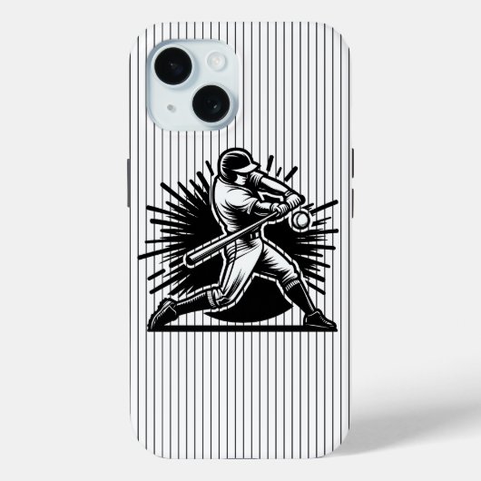 Baseball-Schlagmann iPhone 15 Hülle (Rückseite)