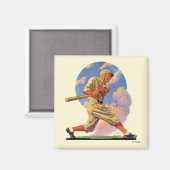 Baseball-Schlagmann Magnet (Vorderseite/Rückseite)