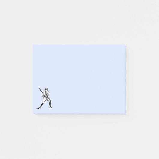 Baseball-Schlagmann Post-it Klebezettel (Vorderseite)
