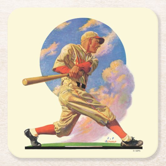 Baseball-Schlagmann Rechteckiger Pappuntersetzer (Vorderseite)