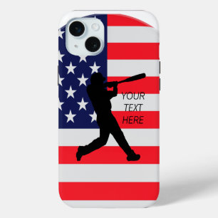 Baseball-Schlagmann und amerikanische Flagge Case-Mate iPhone Hülle
