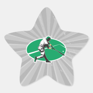Baseball-Schlagmann Vektorillustration Stern-Aufkleber