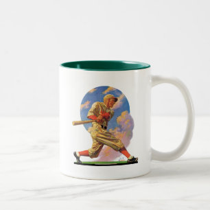 Baseball-Schlagmann Zweifarbige Tasse