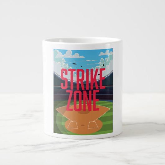 Baseball-Schlagzone Jumbo-Tasse (Vorderseite)