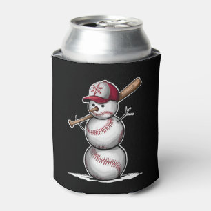 Baseball Schneemann Bälle Schnee Weihnachten Xmas  Dosenkühler