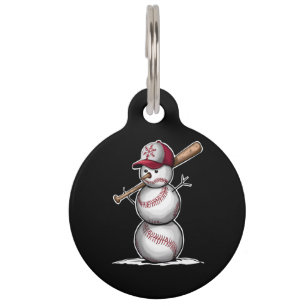 Baseball Schneemann Bälle Schnee Weihnachten Xmas Haustiermarke
