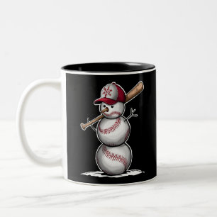 Baseball-Schneemann-Bälle Schnee Weihnachten Xmas- Zweifarbige Tasse
