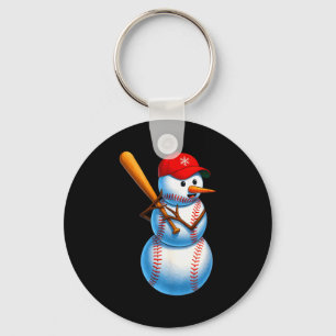 Baseball-Schneemann Frohe Weihnachten Xmas Pyjama  Schlüsselanhänger