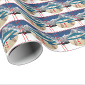 Baseball-Schneemann Geschenkpapier (Rolleneckpunkt)