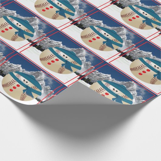 Baseball-Schneemann Geschenkpapier (Ecke)
