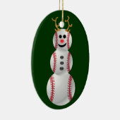 Baseball-Schneemann Keramikornament (Rechts)