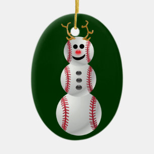 Baseball-Schneemann Keramikornament