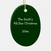 Baseball-Schneemann Keramikornament (Hinten)