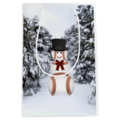Baseball-Schneemann Mittlere Geschenktüte (Vorderseite)