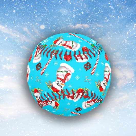 Baseball-Schneemann-Weihnachtsfeier-Muster Baseball