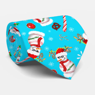 Baseball-Schneemann-Weihnachtsfeier-Muster Krawatte