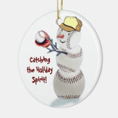 Baseball-Schneemann-Weihnachtsgeschenk-Verzierung Keramikornament (Links)