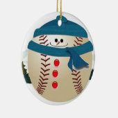Baseball-Schneemannverzierung Keramikornament (Rechts)