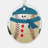 Baseball-Schneemannverzierung Keramikornament (Links)