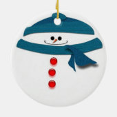 Baseball-Schneemannverzierung Keramikornament (Hinten)