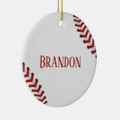 Baseball schnürt sich Basis-Ball-roten weißen Keramik Ornament (Rechts)