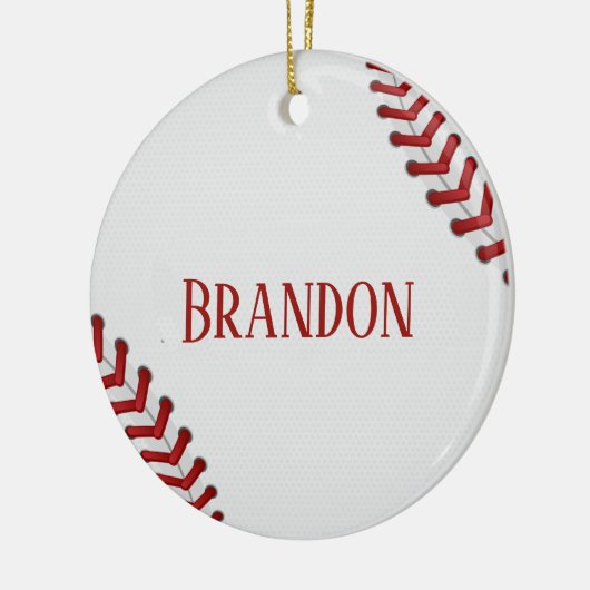 Baseball schnürt sich Basis-Ball-roten weißen Keramik Ornament (Links)