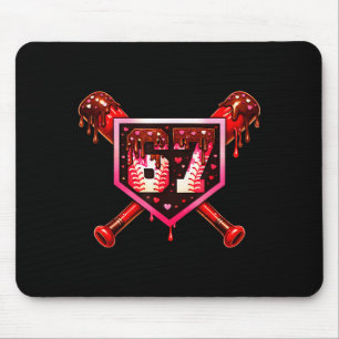 Baseball Schokoladen-Drip 67 Valentinstag Liebes-M Mousepad