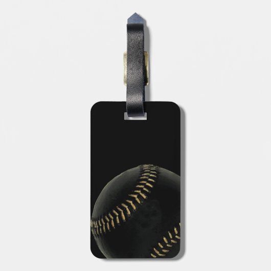 Baseball schwarz gepäckanhänger (Rückseite vertikal)