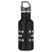 Baseball, Schwarz, Name Trinkflasche (Rückseite)