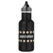 Baseball, Schwarz, Name Trinkflasche (Rechts)