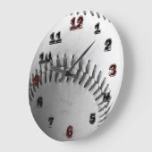 BASEBALL (Schwarzweiss) Große Wanduhr (Winkel)