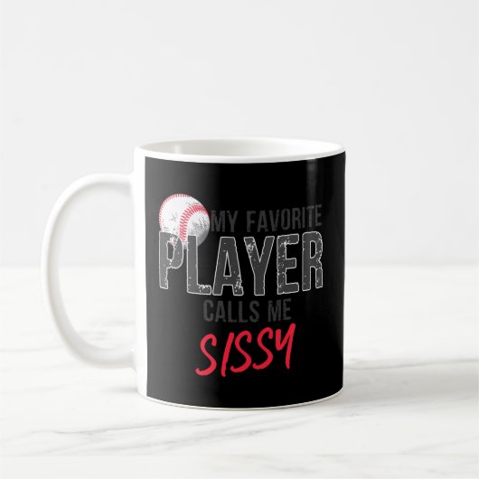 Baseball Schwester Mein Lieblingsspieler nennt mic Kaffeetasse (Links)