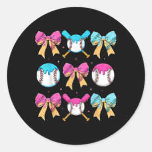 Baseball-Schwester-Tropf-Bogen-Eis-Tropf-Mädchen-S Runder Aufkleber