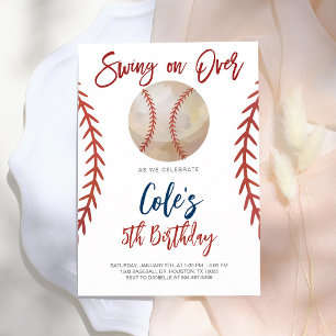 Baseball-Schwung-über-Geburtstag Einladung