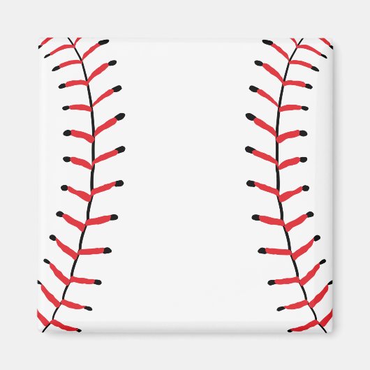 Baseball Seams Sportstil Baseball Thema Magnet (Vorne)