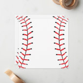Baseball Seams Sportstil Baseball Thema Mitteilungskarte (Vorderseite/Rückseite Beispiel)
