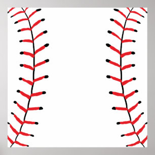 Baseball Seams Sportstil Baseball Thema Poster