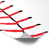 Baseball Seams Sportstil Baseball Thema Poster (Ecke)