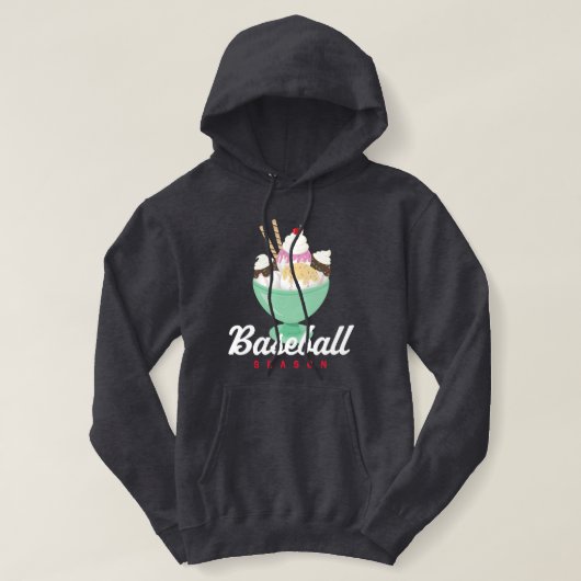 Baseball Season Ice Cream Sundae Hoodie (Design vorne)