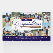 Baseball Season Team Congratulations Photo Collage Banner (Horizontal)