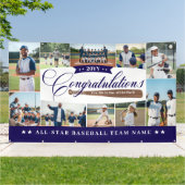 Baseball Season Team Congratulations Photo Collage Banner (Außenbereich)