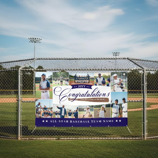 Baseball Season Team Congratulations Photo Collage Banner