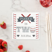 Baseball Second Birthday Personalisiert Serviette (Beispiel)