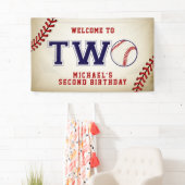 Baseball Second Geburtstag Banner (Insitu)